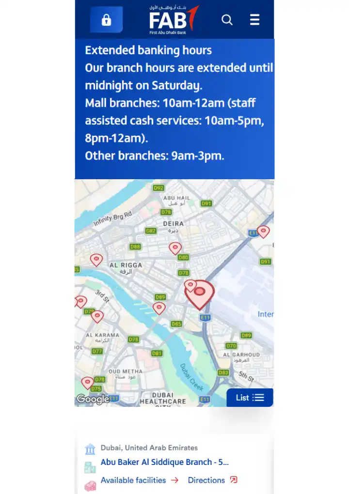 FAB Mobile App to Locate Nearby ATM
