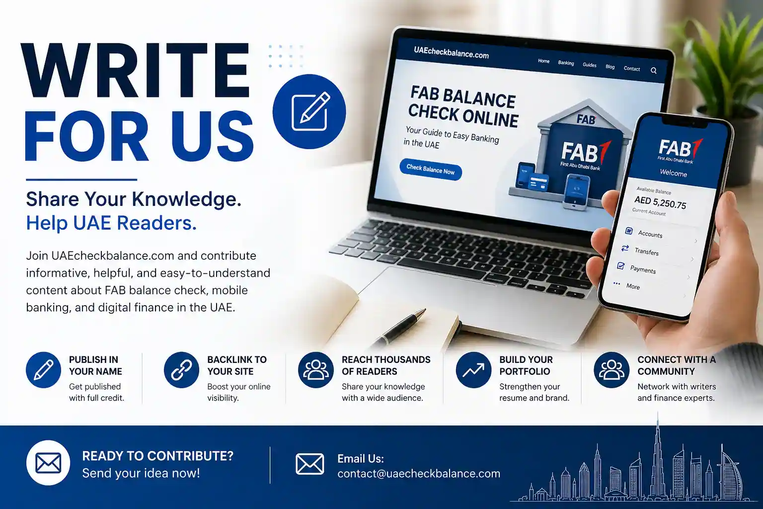 Write for Us Share Your Travel, Business, and Banking Guides on UAE Check Balance